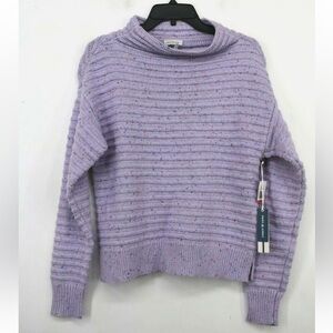 Court & Rowe Speckled Ribbed Mock Neck Sweater